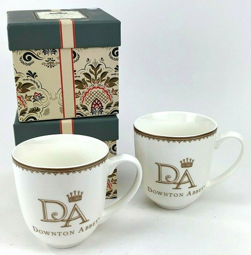 Juego de 2 tazas de café de cerámica Downton Abbey 2014 crest mercado mundial con caja de regalo - Imagen 7 de 11