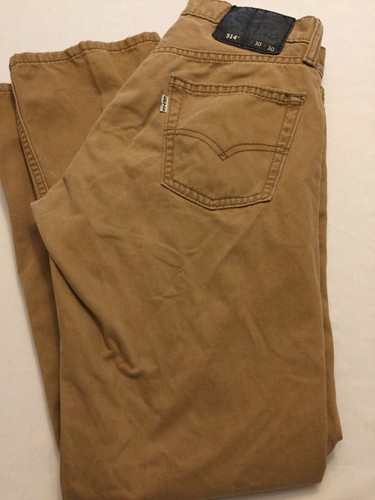 Para Hombre Levi's 514 0531 Pantalones de Jean de color caqui etiqueta  30x30 100% algodón Recto alcaravea | eBay