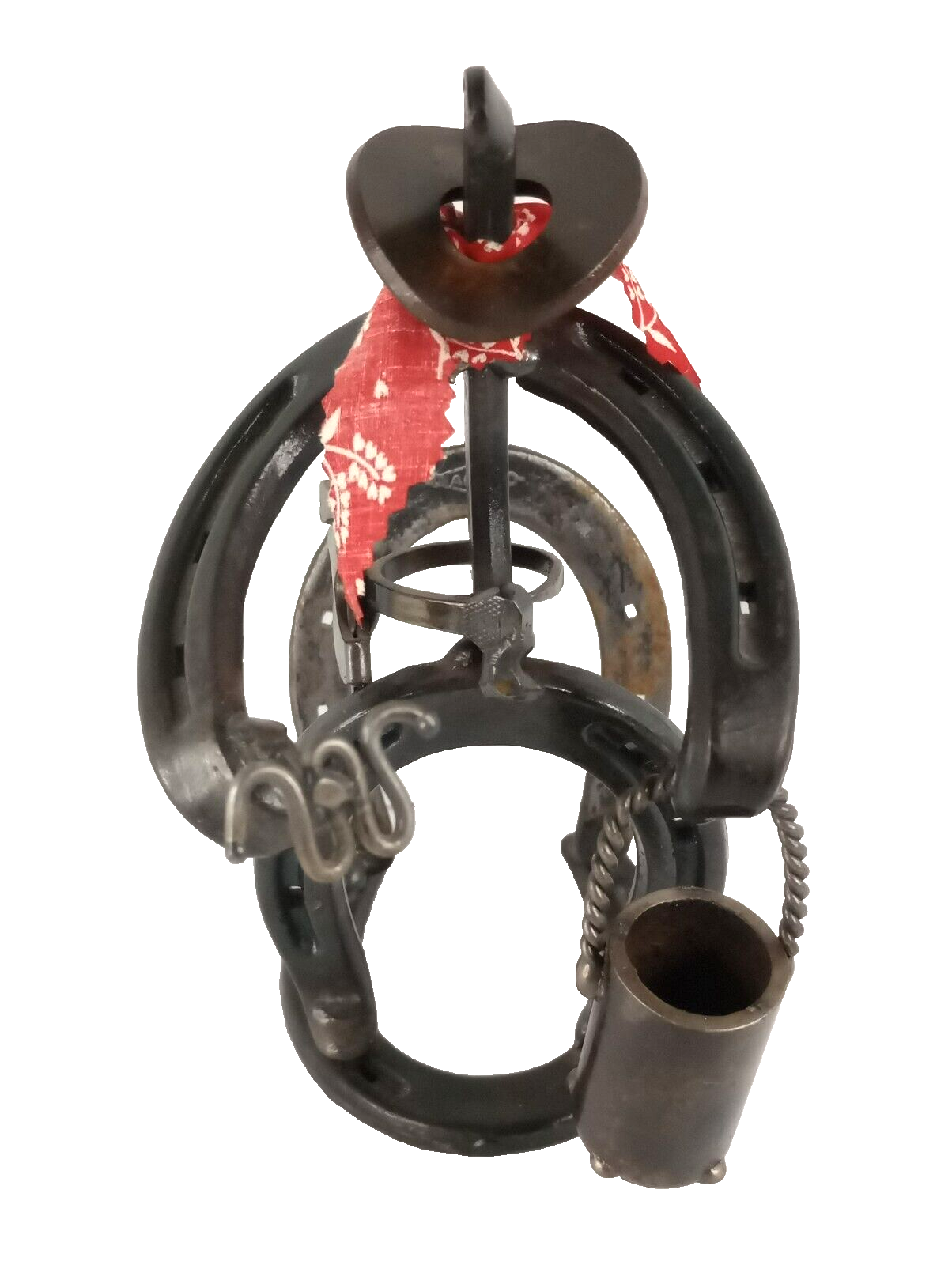 FIGURINA COWBOY FERRO DI CAVALLO con cappello bandana marchio ferro secchiello pony diamante