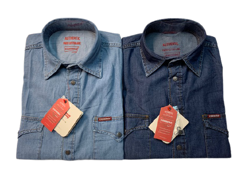 CAMICIA JEANS CARRERA MANICA LUNGA COL. SCURO E CHIARO | eBay