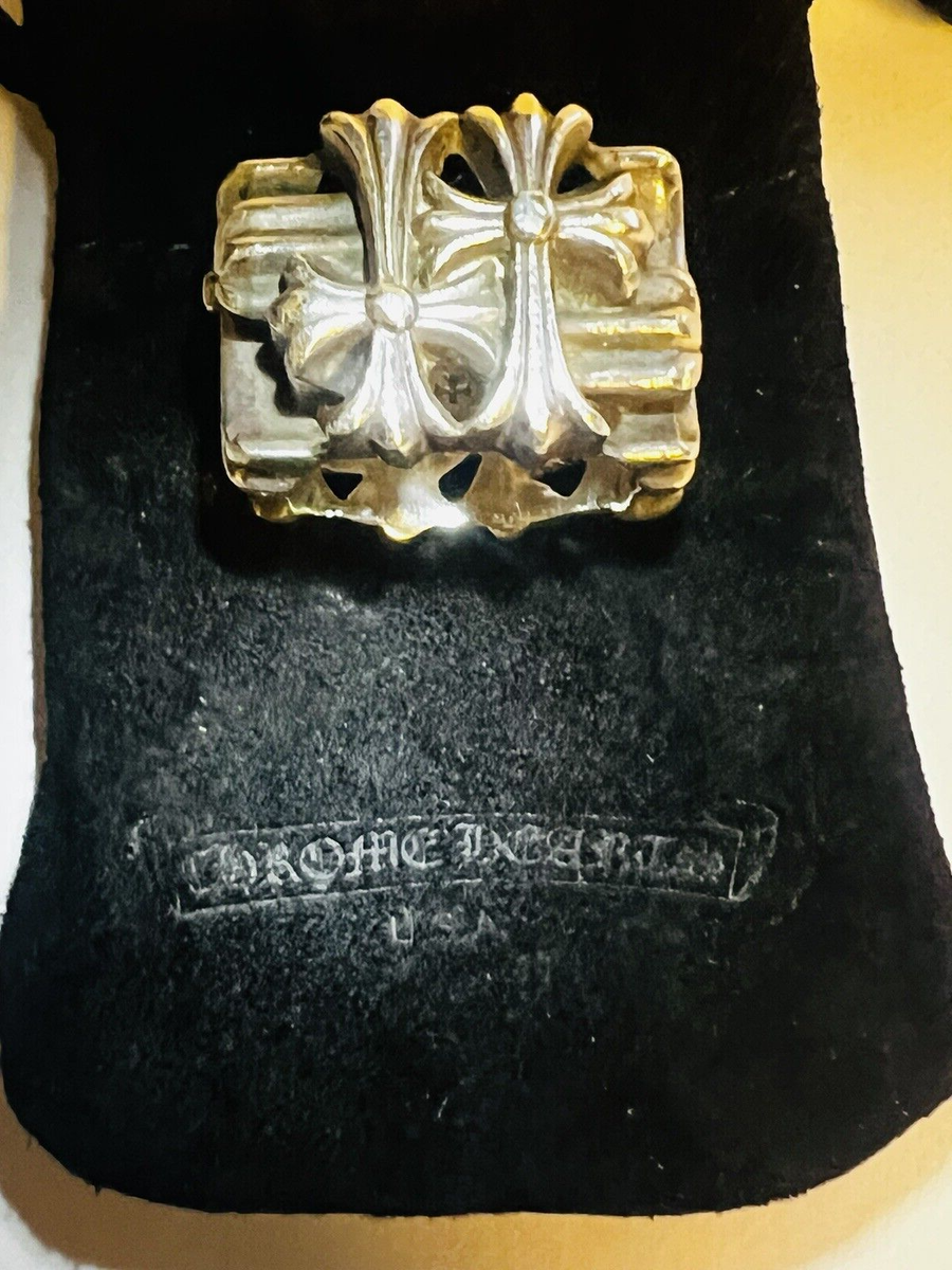 CHROME HEARTS Cemetery Cross Square Ring w/ original Velvet CHROME HEARTS Cemetery Cross Square Ring w/ original Velvet