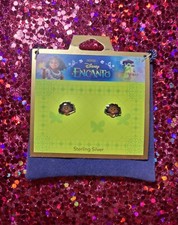 Disney Claire s Encanto sterling silver earrings velvet pouch bag NEW