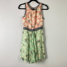 MILLY Dandelion Print Silk Amanda Flare Dress Size 2 Sleeveless