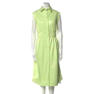 NWT Dress Party Midi By House Of Harlow S Y2K green vegan leather | eBay