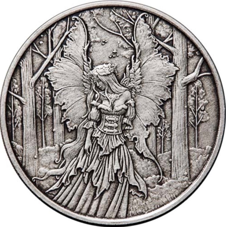 5 oz  Amy Brown “LADY OF THE FOREST” Antique .999 Fine Silver Coin COA #42/500