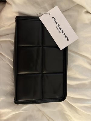 Amanda Uprichard NY Black vegan Leather Quilted Fanny Pack Belt Bag