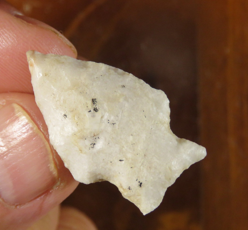 Burlington Archaic side-notch point found in Peoria County, llinois 1.1/2 in.