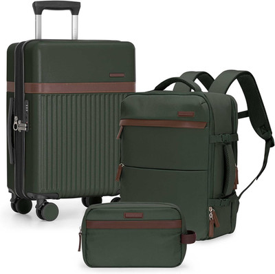 Vista Way 3-Piece Travel Set, 21-Inch Carry-On Hardside with TSA Lock, 18-Inch T