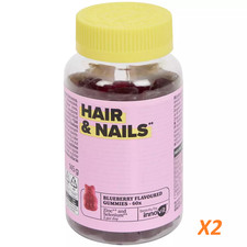 X2 Complément Alimentaire Gommes pour cheveux et ongles Innovit Blueberry 145g