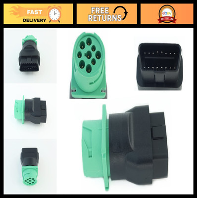 OBD2 Male to Green J1939 Female Adapter Cable for Truck Diagnostics & Repair