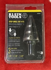 KLEIN TOOLS STEP DRILL BIT 15 MODEL: KTSB15 7/8", 1-1/8", 1-3/8" NEW IN PACKAGE