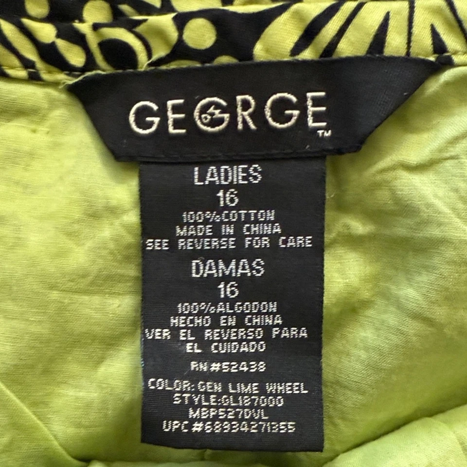 Vintage Y2K Floral Print Skirt Size 16 Black Green Cotton Lined Midi Whimsigoth - Image 2 of 4