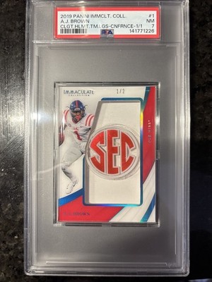 2019 Panini Immaculate Collegiate A.J. Brown 1/2 SEC Conference Logo Helmet 1/1