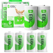 EBL C D Rechargeable Battery Ni-MH 1.2V Batteries 500Omah-1000Omah Lot