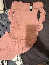 Pink off the shoulder long sleeve Fashion Nova dress