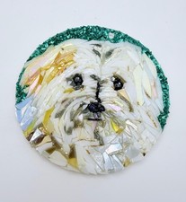 Puppy Glass Mosaic Wall Art Handmade Dog Portrait
