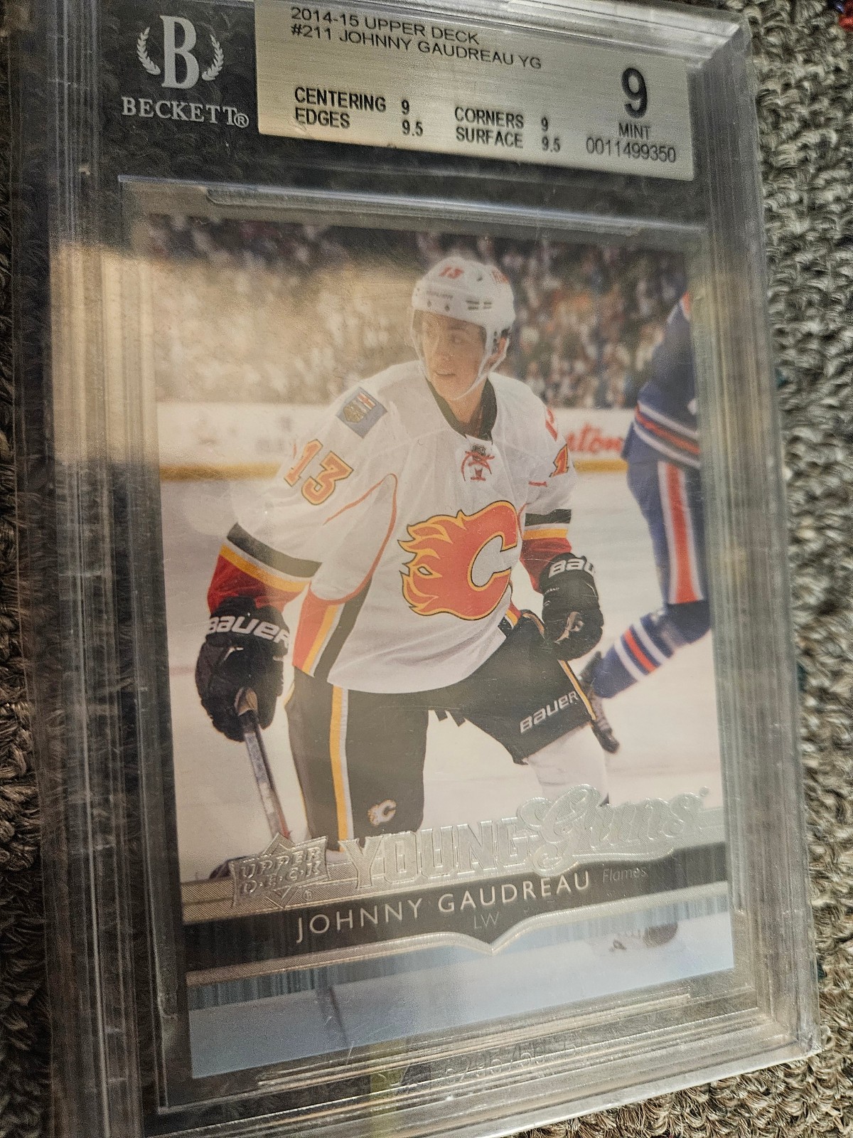 2014-15 Upper Deck Young Guns #211 Johnny Gaudreau Beckett Bgs 9 MINT