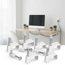 8mm Nail Cable Clips - 100 Pack for Flat Ethernet  Electrical Wire Organization