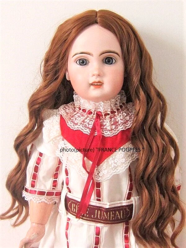 Perruque Jumeau® poupée ancienne Française, Allemande XIXème-Tête38/40cm (15") - Photo 2/4
