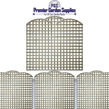 6ft x 5ft Triple-Dome Privacy Square Wooden Trellis Panel Lattice