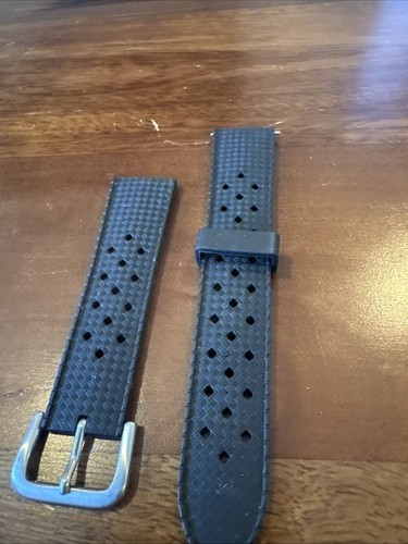 20mm FKM Rubber Tropic Watch Strap Black