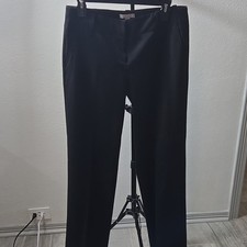 New York  Company Black Solid Flat Front Dress Pants for Women Regular
