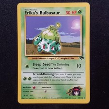 Erika's Bulbasaur 39/132 Unlimited Uncommon Gym Challenge Pokemon Damaged