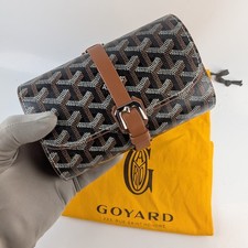 GoYard Leather Dual Watch Roll Black / Brown