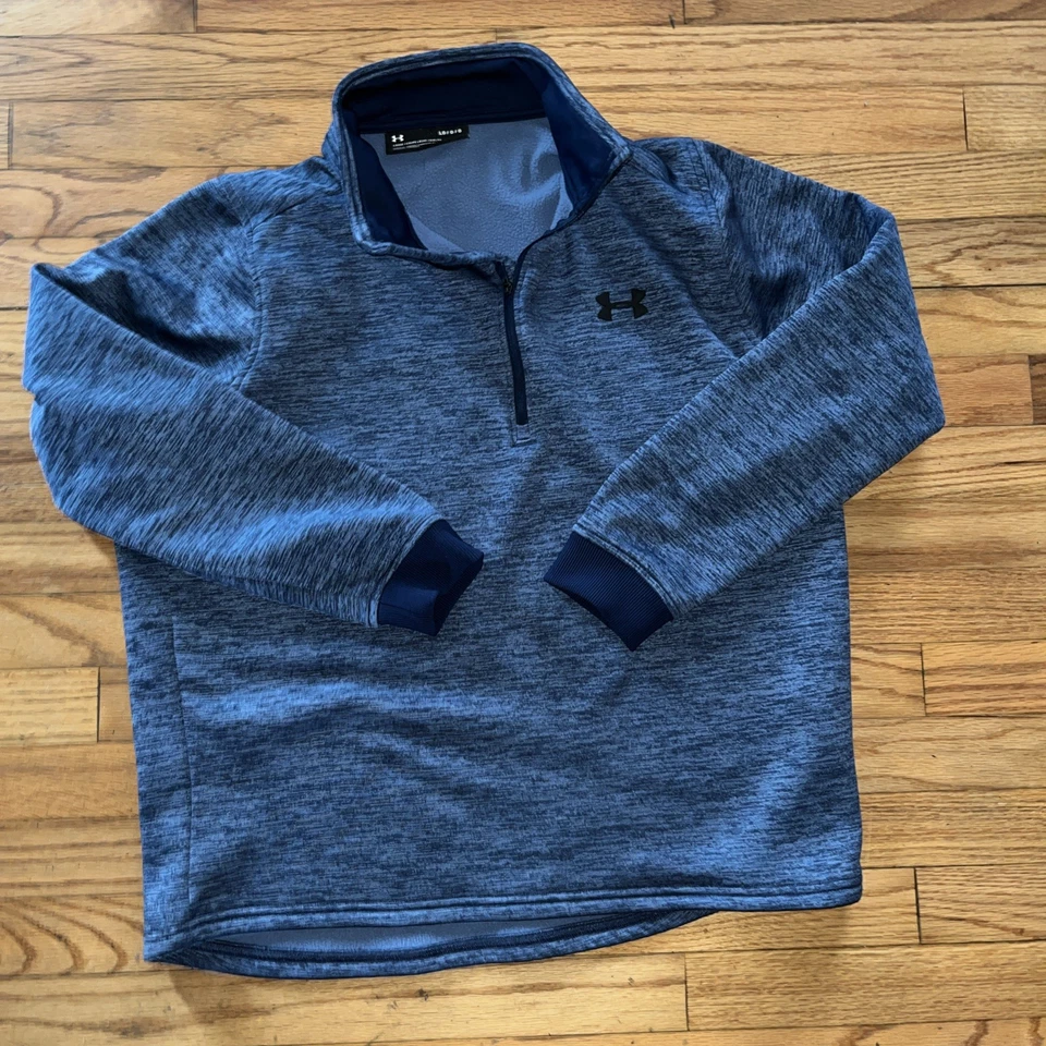 Under Armour Sweatshirt Mens Blue Loose 1/4 Zip Pullover Lightweight Golf - Image 2 of 4