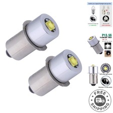 Bright LED Flashlight Bulbs - 3W Replacement for 2 C D Cells Maglight, 2 Pack