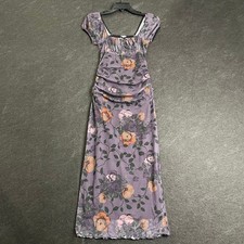 MAEVE By Anthropologie Puff-Sleeve Mesh Midi Dress Women's Size M