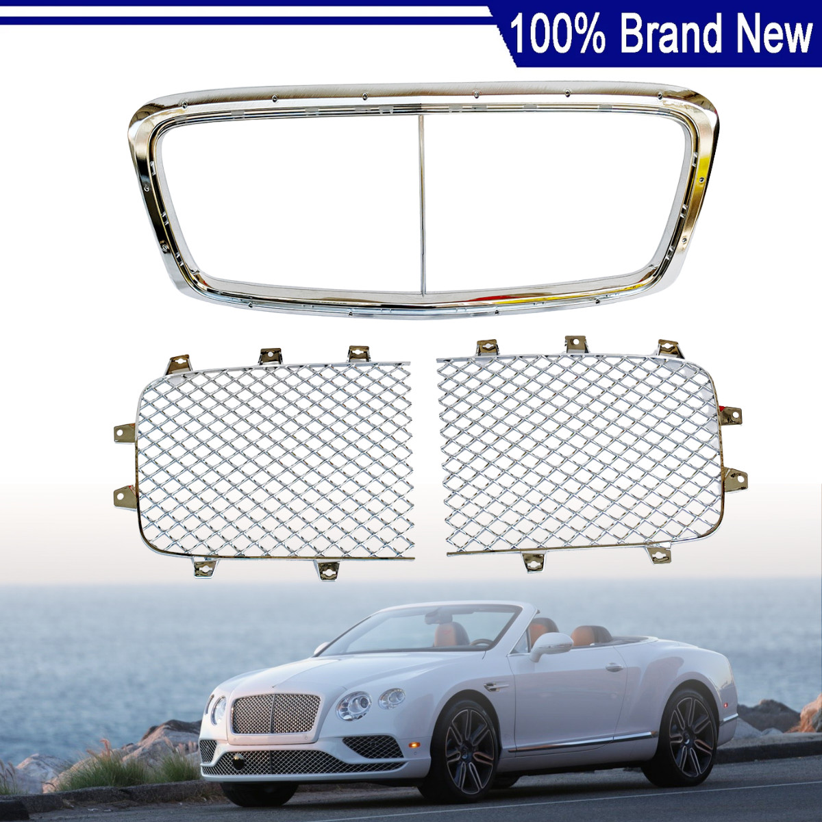 FOR 2012-16 Bentley Continental GTC GT Main Radiator Grille Chrome Plated Insert