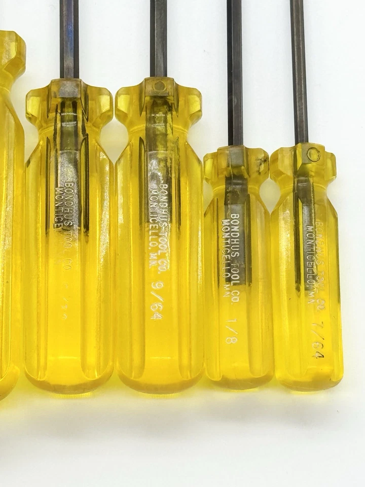 Bondhus 7/64 in 5/32 in 3/16 in Ball End Hex Screwdriver Set 8pcs Made in USA K3 - Image 4 of 4