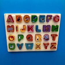 NEW Three-In-One Wooden Puzzles for Toddlers Learning Alphabet Numbers Shapes