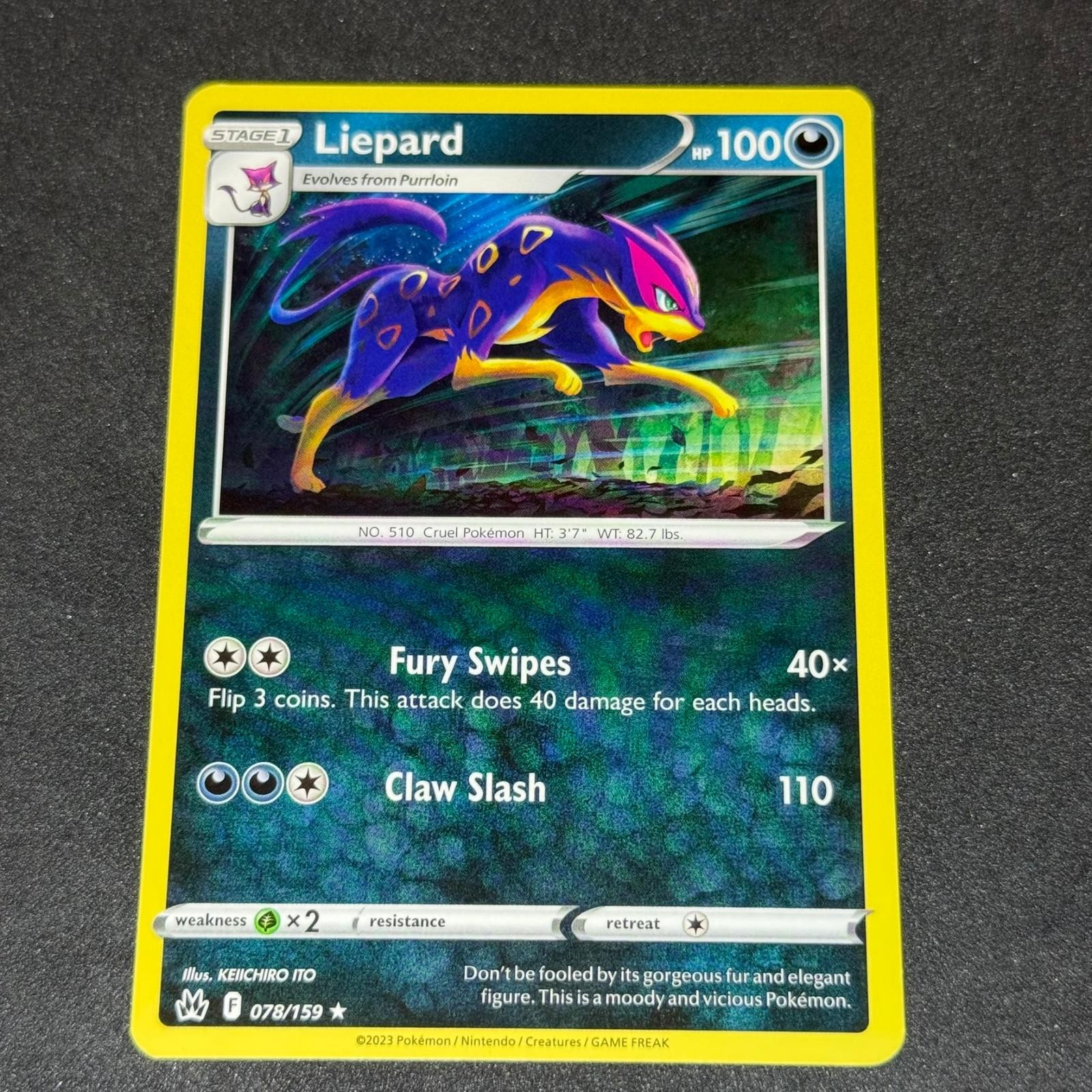 Liepard 078/159 Rare Crown Zenith Pokemon Near Mint