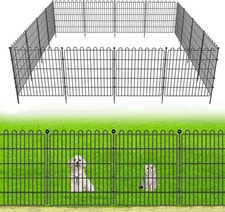 10 Panels Garden Fence No Dig 24in x 20ft Metal