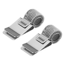 2Pcs Pen Holder Clip, Metal Single Loop Pen Clip Holder, Silver Tone