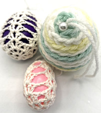 Vintage Easter Eggs Crocheted Design Set Of 3