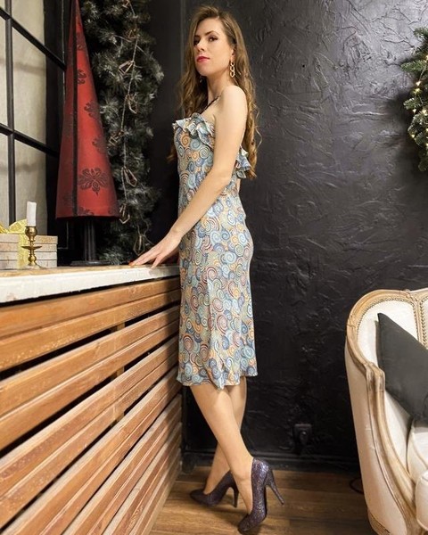 Women Diane Von Furstenberg Dress Multicolor Silk #7F30