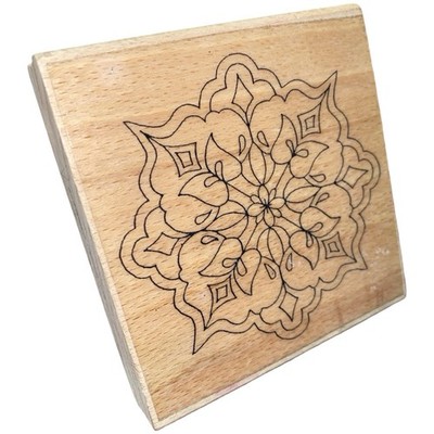 Gummi montiert Holz Druck Block Mandala Blumenmuster Handwerk Stempel 9,5x9,5c