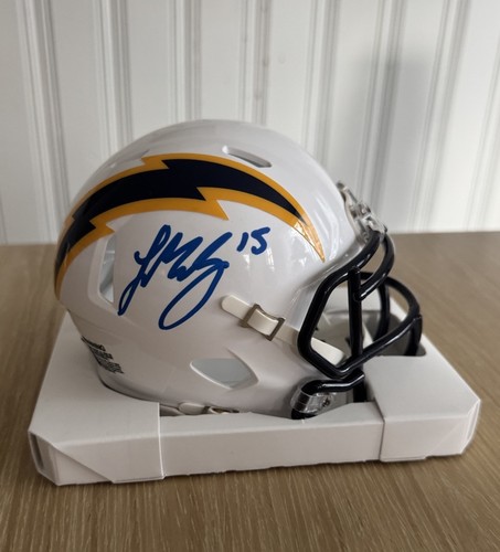 Ladd McConkey Autographed Signed Los Angeles Chargers MINI HELMET BECKETT BAS 3 