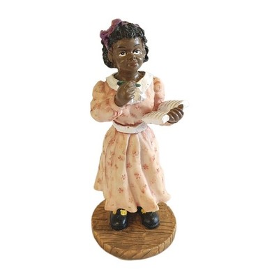 Vtg LMX African American Girl Writing Figurine 1990s 