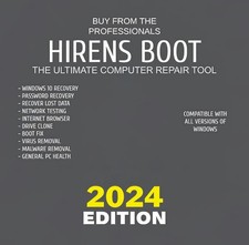 Hiren's Boot CD DVD Latest 2024 Edition Windows PC Repair Virus Removal Clone PC