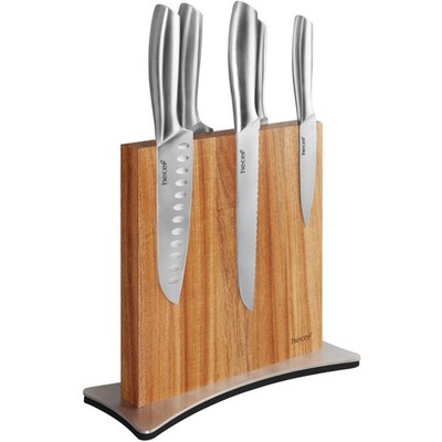 Magnetic Knife Block Double-Sided Powerful Magnet Wooden Knife Holder forKitchen
