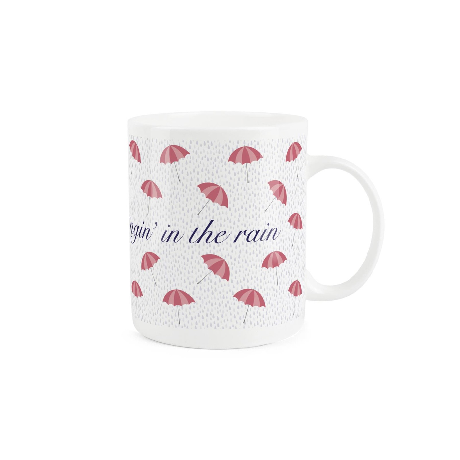 Singing in The Rain Mug - Umbrella Rainstorm Gift/Present Bone China Cup