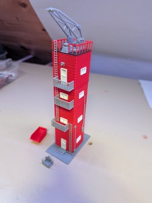 H0 HO 1:87 Gebäude Feuerwehr Übungsturm I Büro Bausatz (V2 VMBS 1)