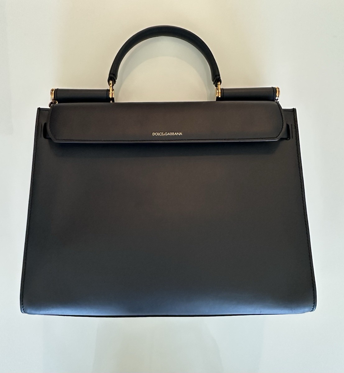D&G Medium Sicily 62 Bag Leather Navy Blue Women's Authentic | eBay