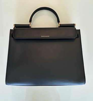 D&G Medium Sicily 62 Bag Leather Navy Blue Women's Authentic | eBay