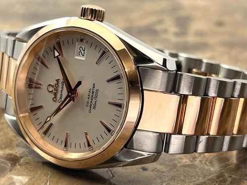 Omega Seamaster 150M Steel / Red Gold 36.2mm White Dial Bracelet with Box Papers - Picture 4 of 11