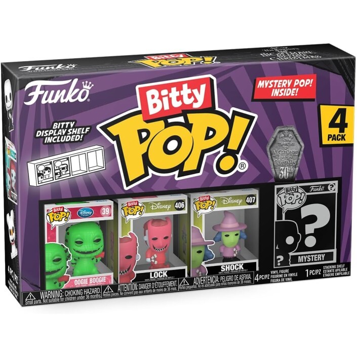Pack de 4 Funko Bitty Pop! Disney Pesadilla Antes de Navidad Oogie Boogie Modelo